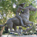бронза литейная большой открытый медный ковбой лошадь статуя